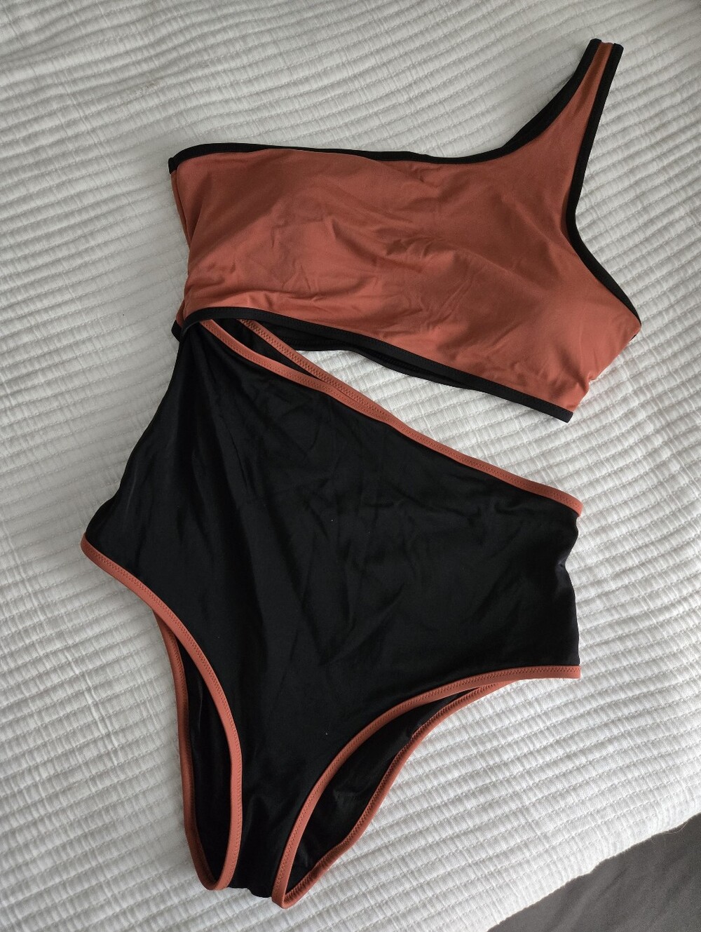 Victoria's Secret colorblock one- shoulder cutout one-piece swimsuit